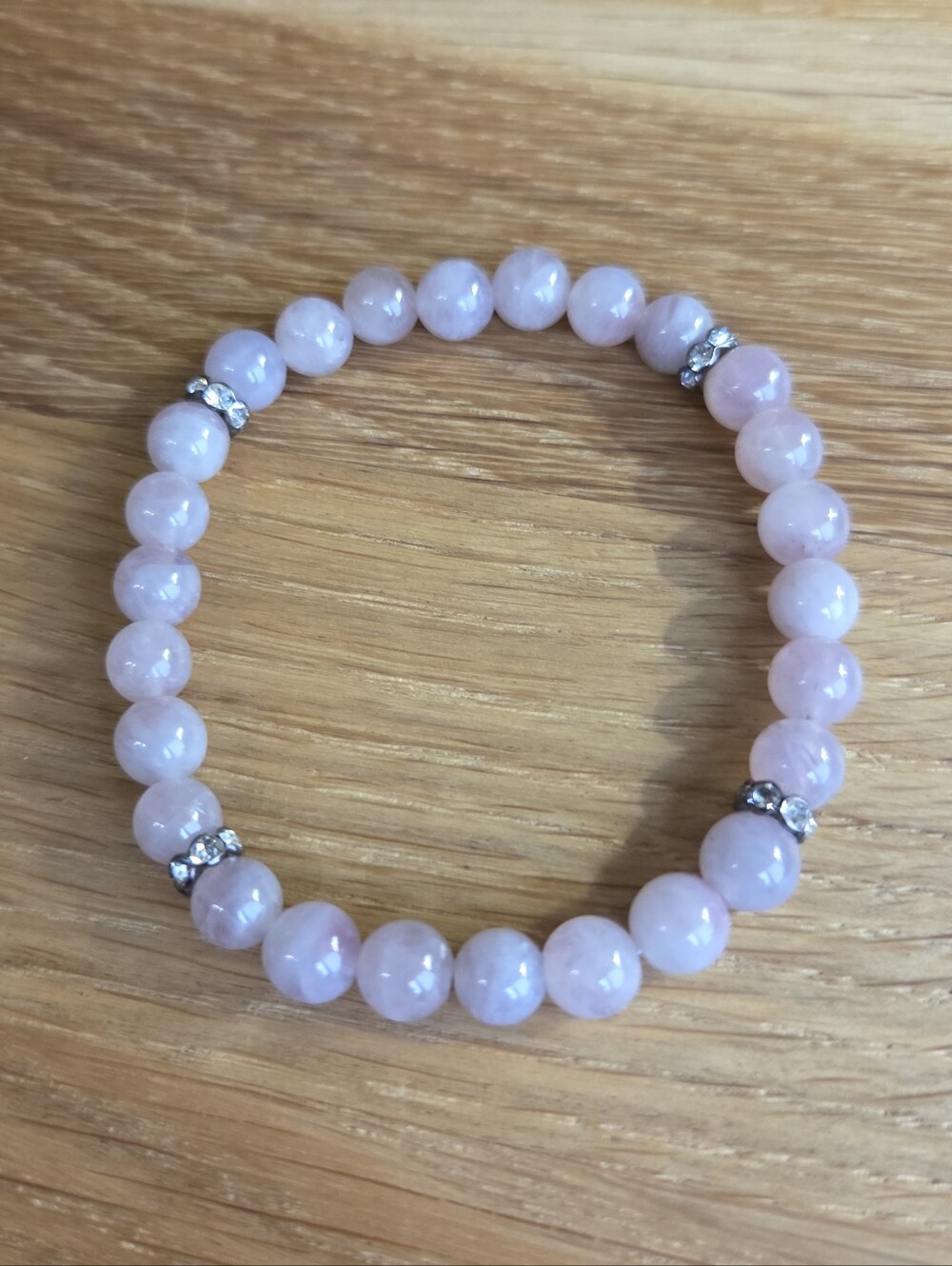 Rose Quartz Beaded Stretch Bracelet | Handmade